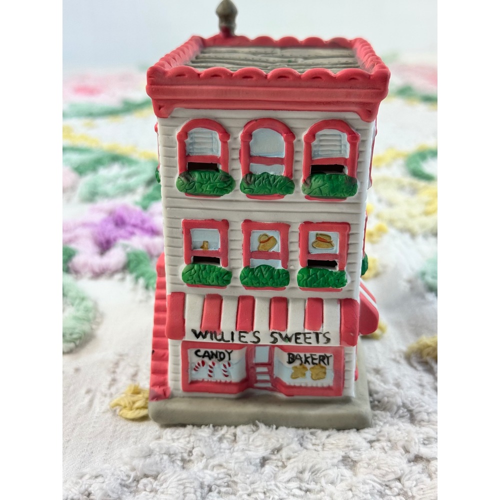 Vintage Suzy Spafford Willies Sweets Candy Bakery Ceramic Miniature Village Shop
